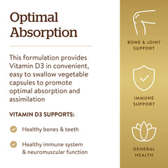 Solgar Vitamin D3 gluten-free symbol and allergen-free claim