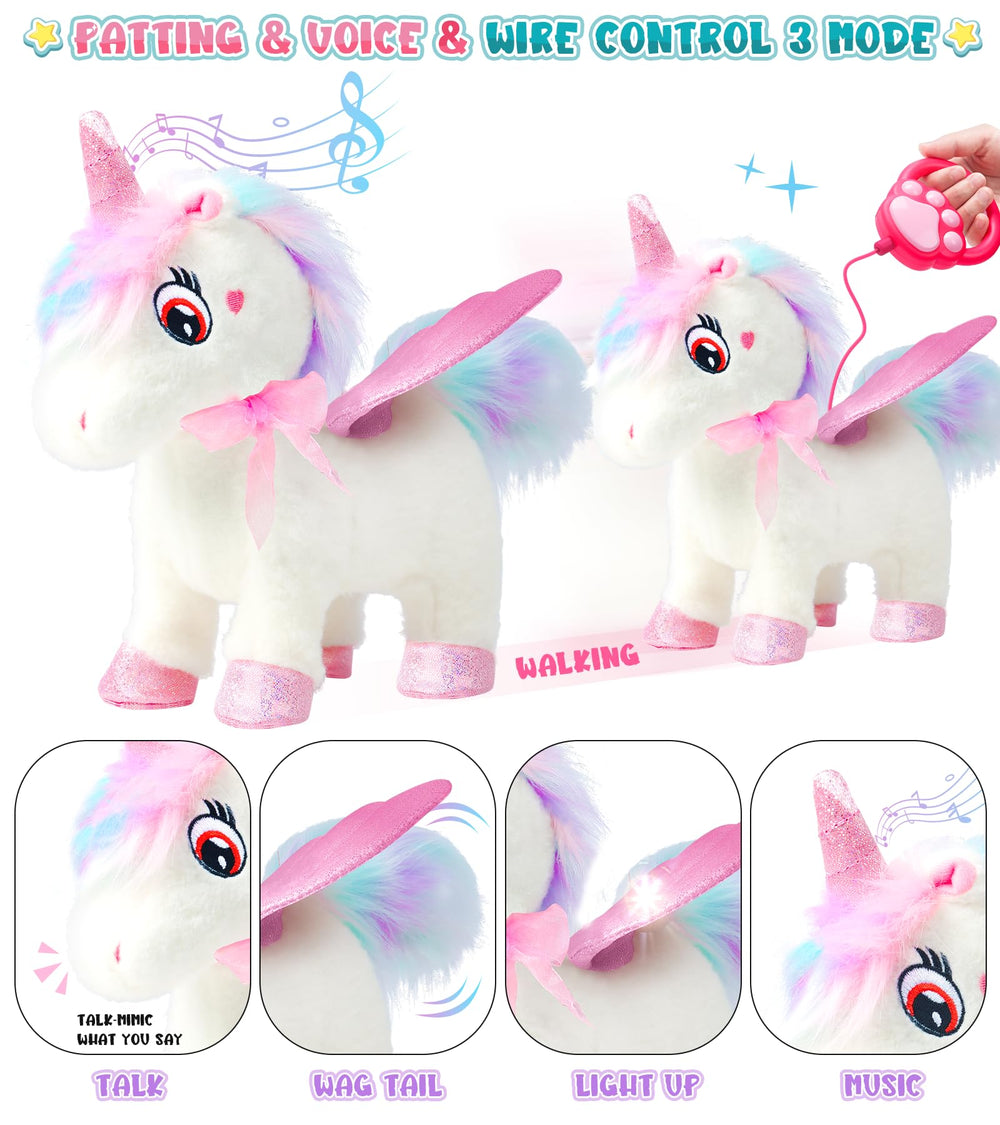 SOLIEHOO unicorn toy singing feature delights during playtime.