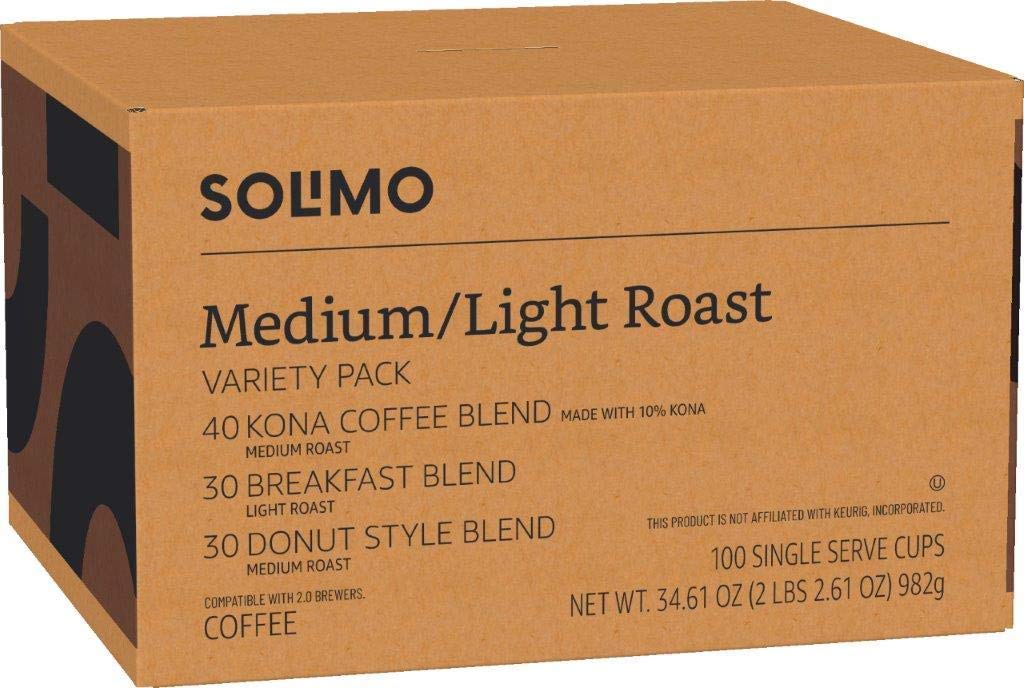 Solimo Donut Style pod closeup shows smooth flavor and toasty notes