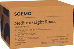 Solimo Donut Style pod closeup shows smooth flavor and toasty notes
