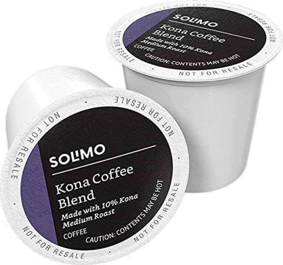 Solimo Kona Blend pods box for easy storage and quick mornings.