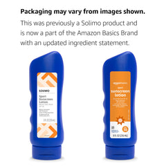 Solimo SPF 30 label close-up showing Octinoxate and Oxybenzone free claim