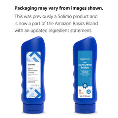Solimo Sport Sunscreen Lotion SPF 50 with water resistance for outdoor activities.