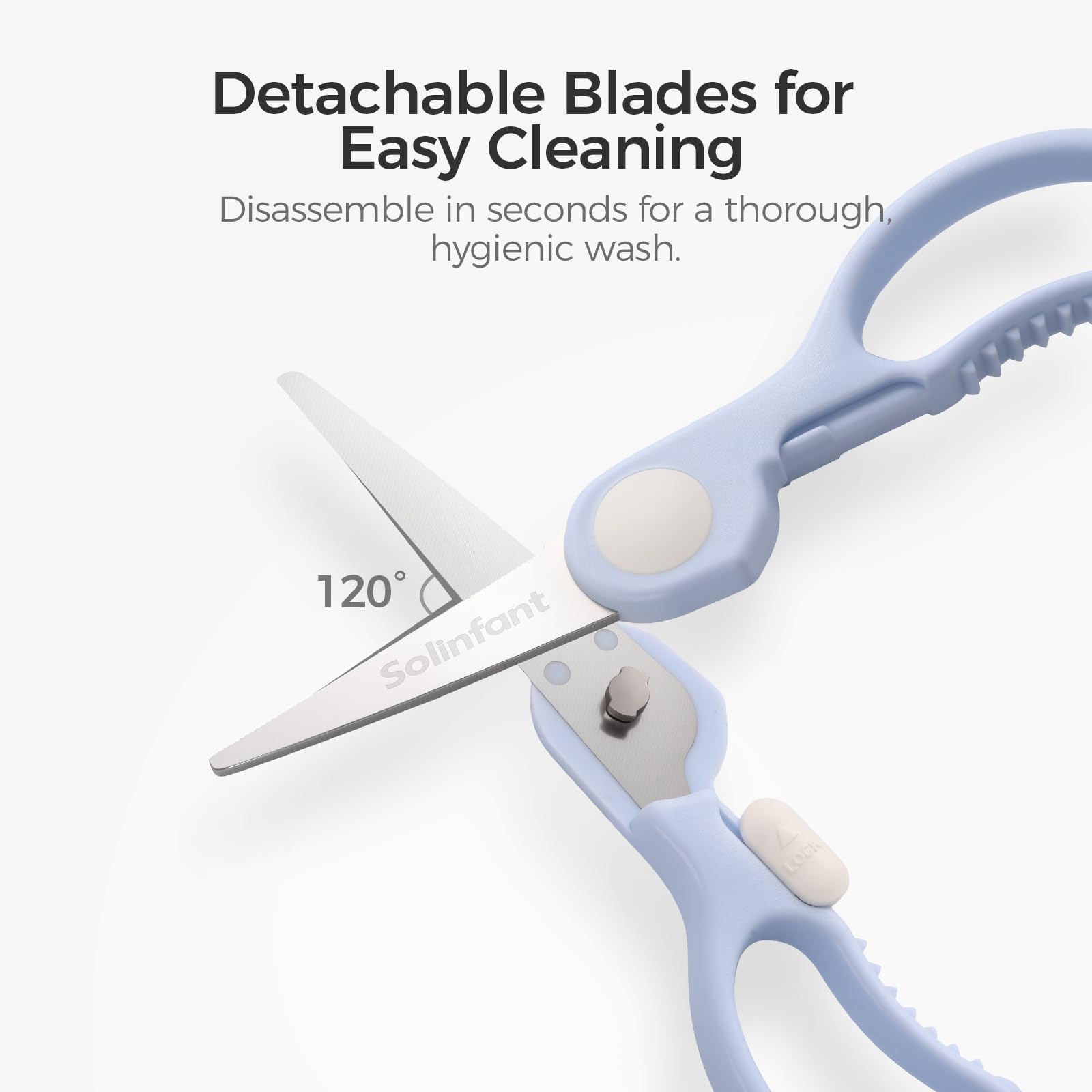 Solinfant on-the-go compact scissors ideal for meals in bags.