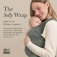 Solly Baby Wrap worn hands-free while running errands