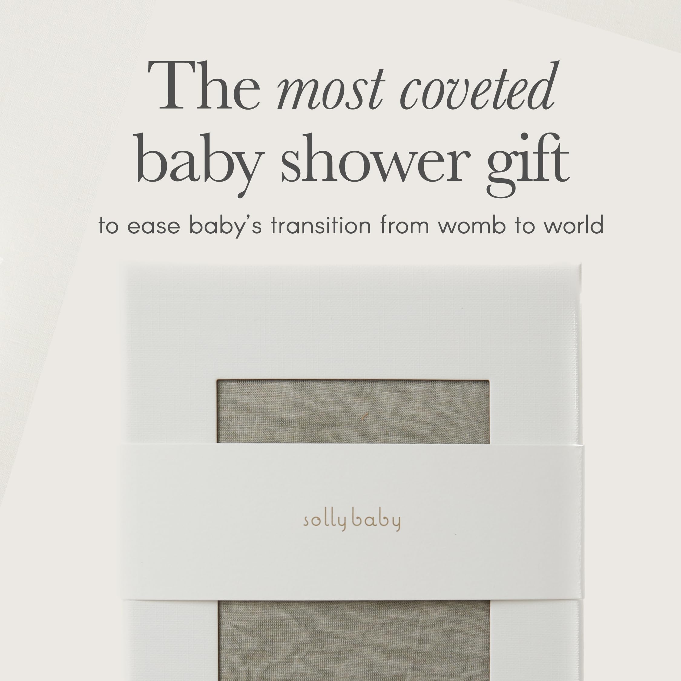 Solly Baby Wrap supports 8-25 lb babies from newborn to toddler