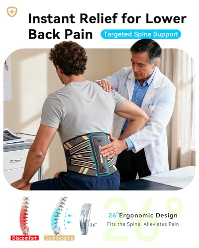 SOLOEVER back brace close-up shows the 26-degree bionic spine panel.