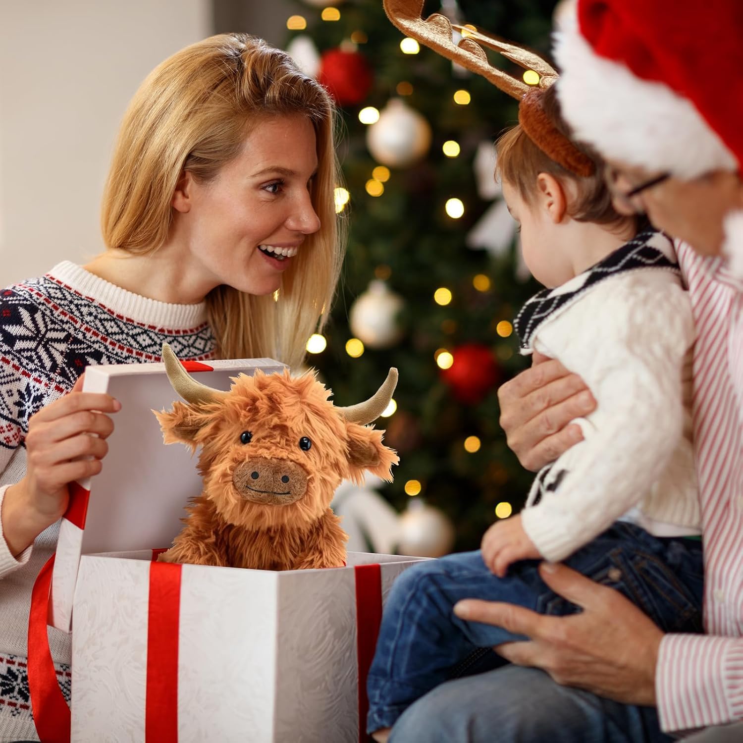 SOLPOBEI cow plush packaged as a charming gift.