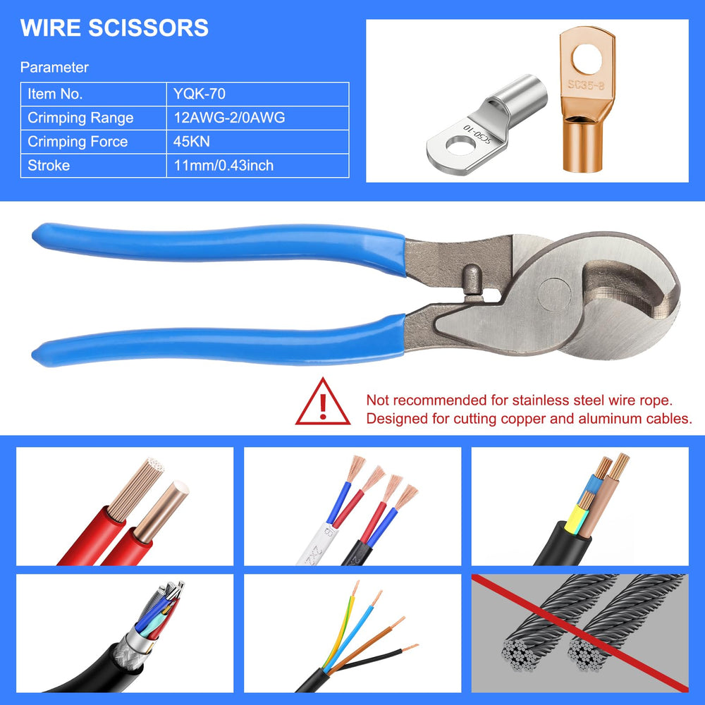 Solsop ergonomic non-slip handles reduce fatigue during crimping.