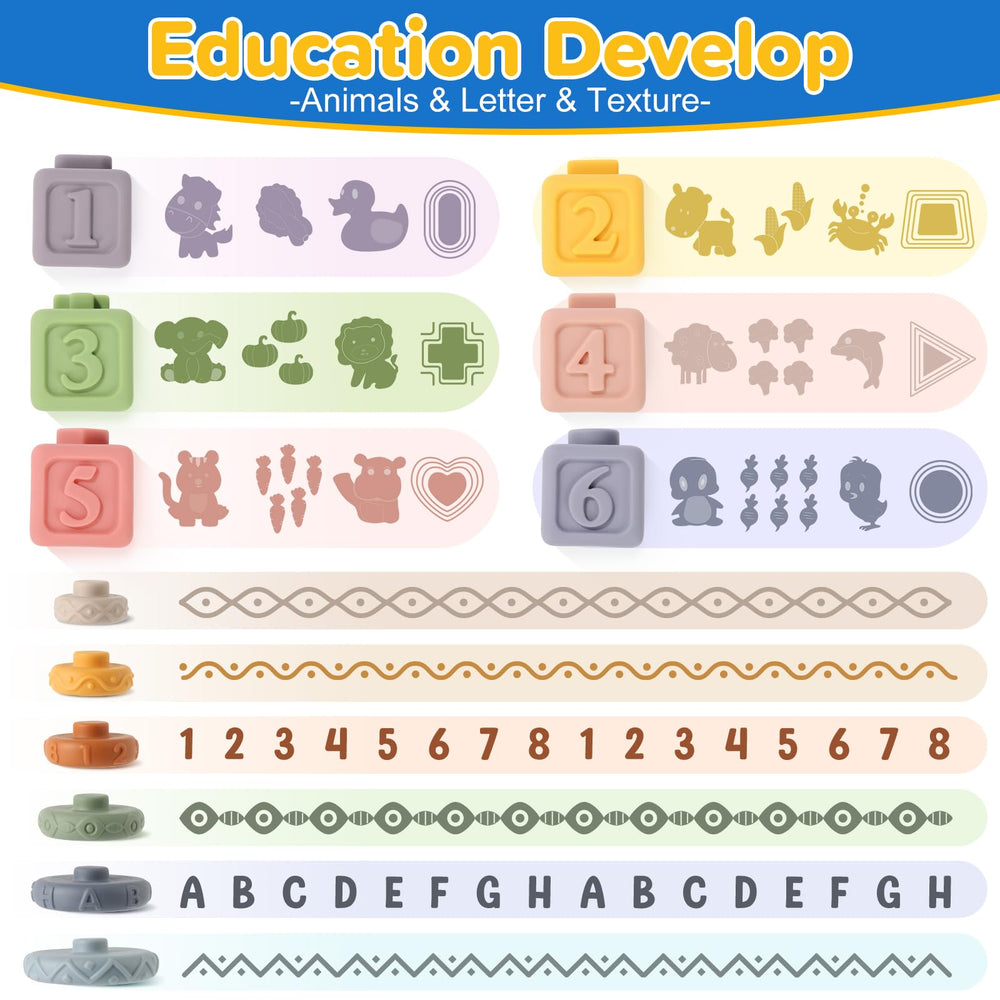 Somastung color and shape learning set supporting early cognitive development