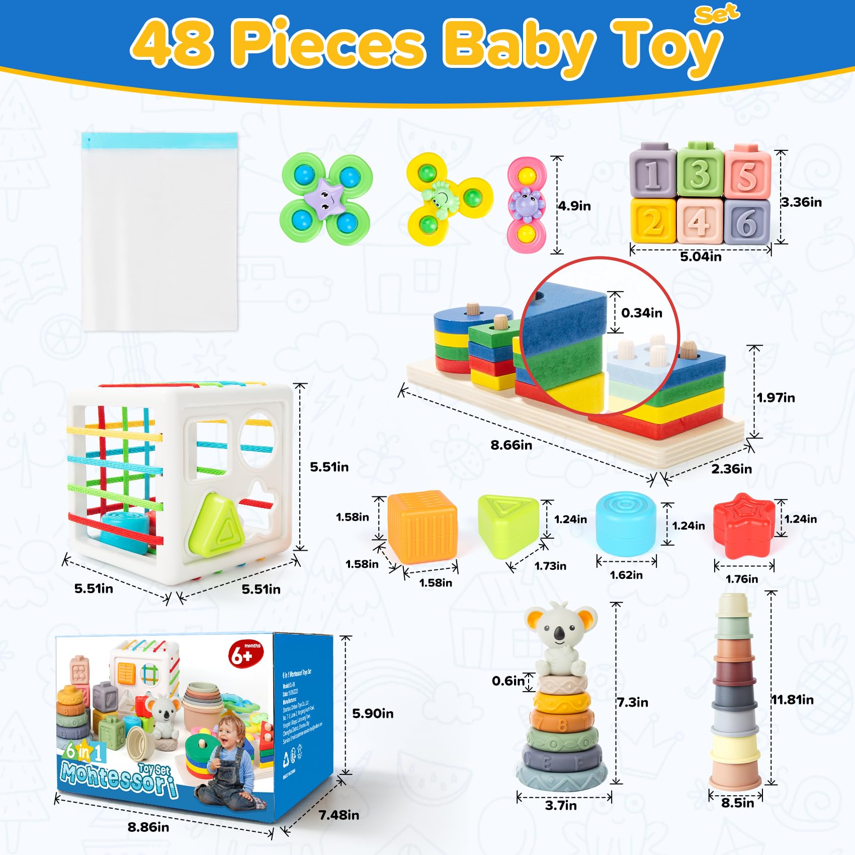 Somastung teething toy with safe silicone textures for chewing relief