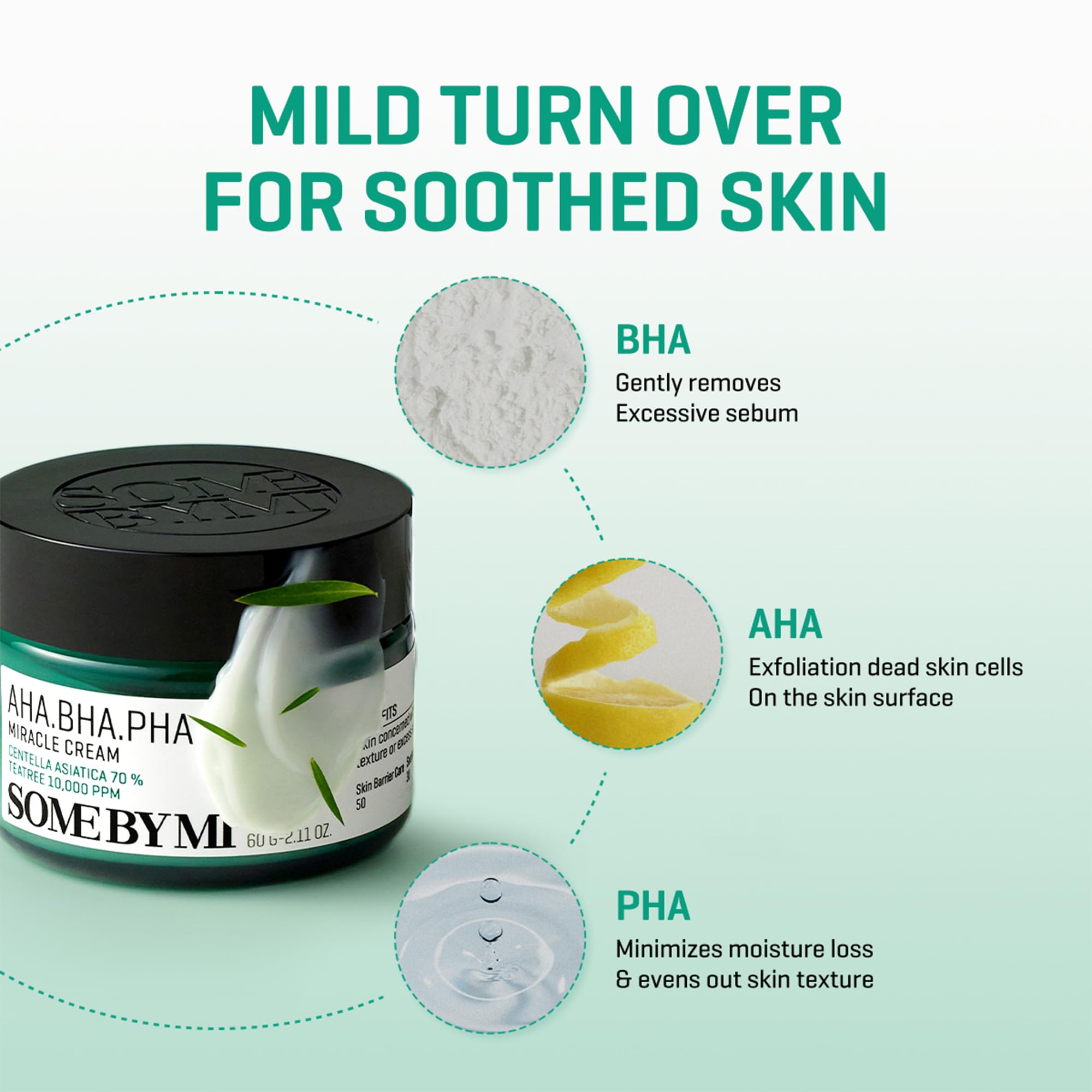 SOME BY MI Miracle Cream ingredients tea tree and centella highlight soothing care for calm skin