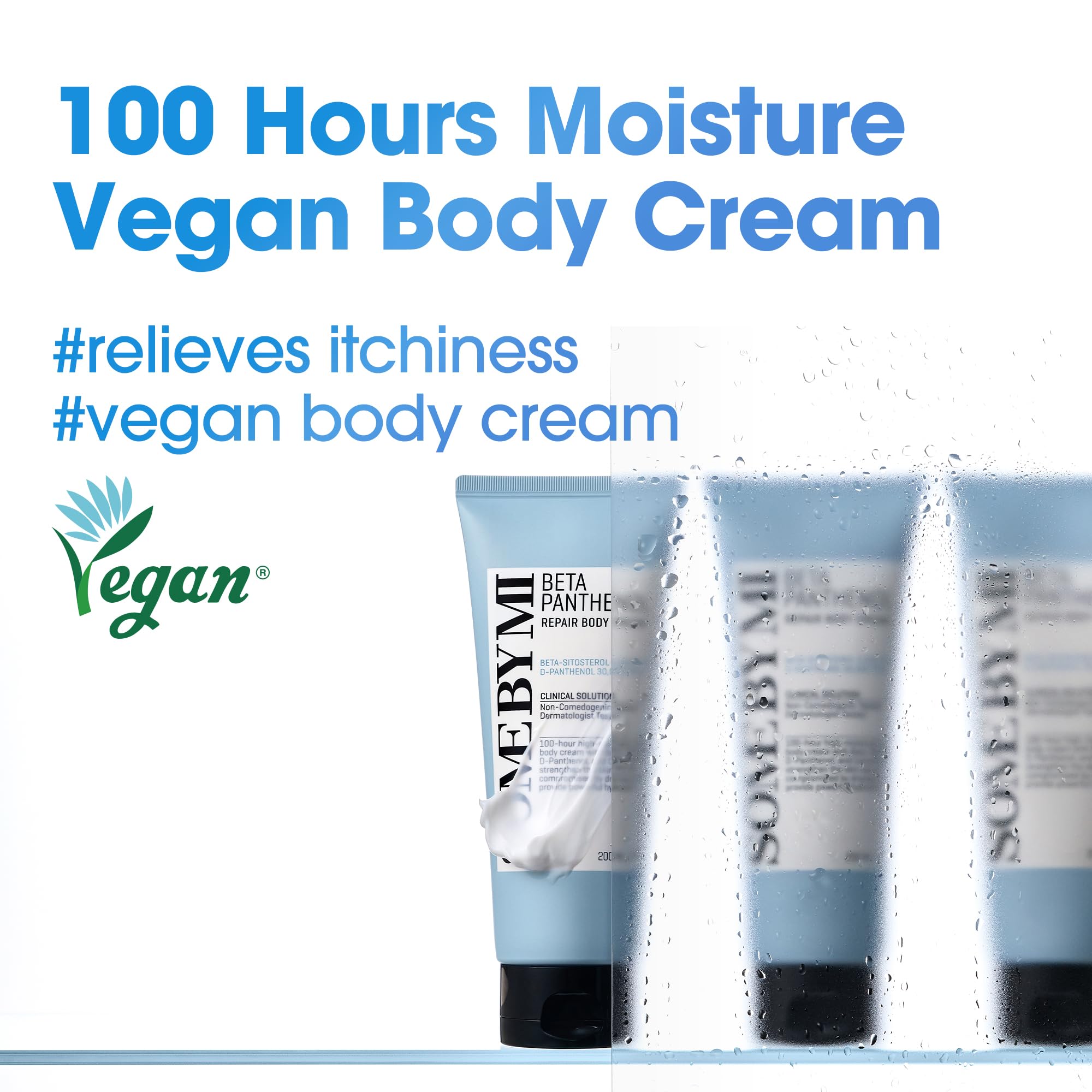 SOME BY MI Beta-Panthenol Repair Body Cream label detail highlighting clean ingredients for sensitive skin