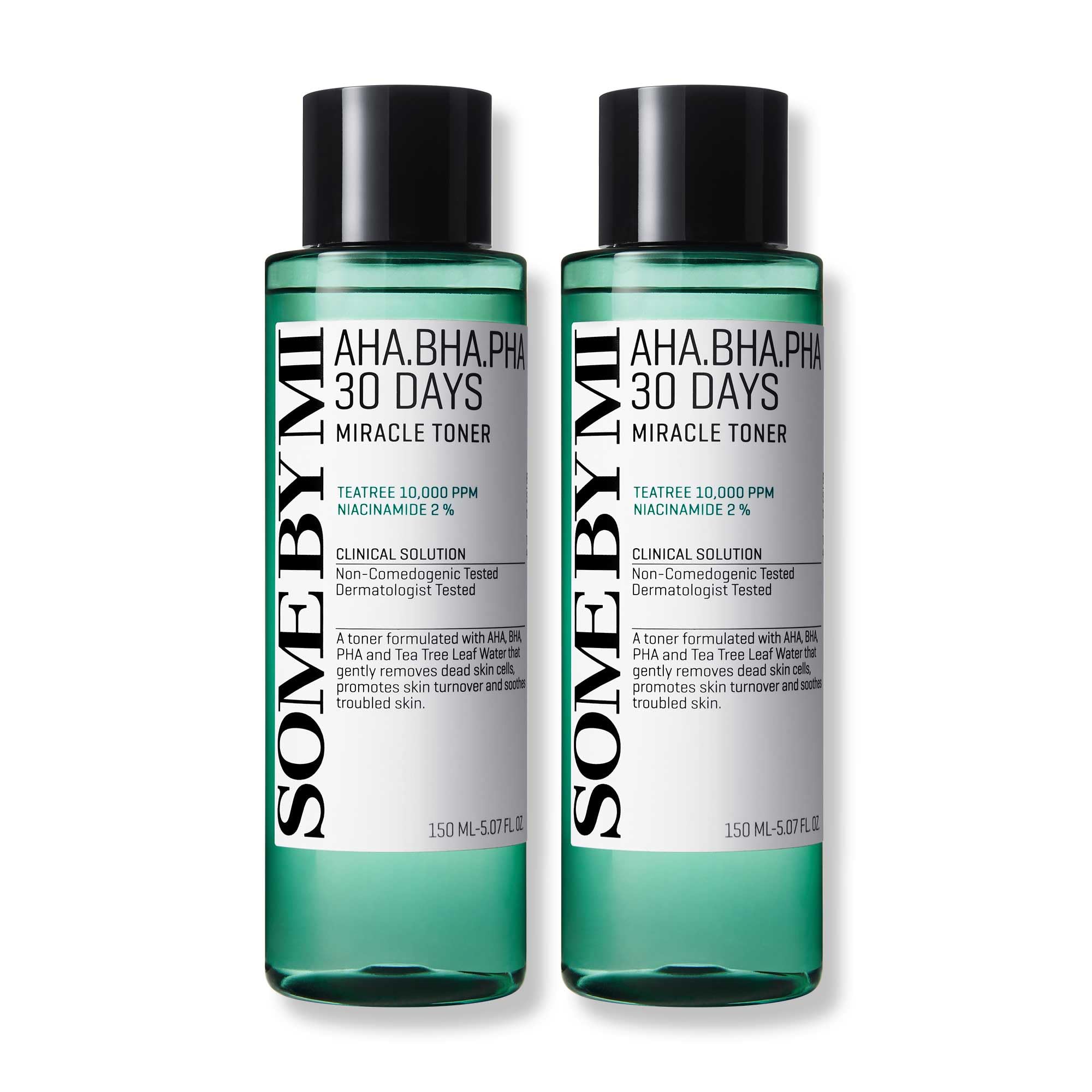 SOME BY MI Miracle Toner bottle close-up highlighting exfoliating formula for smoother skin