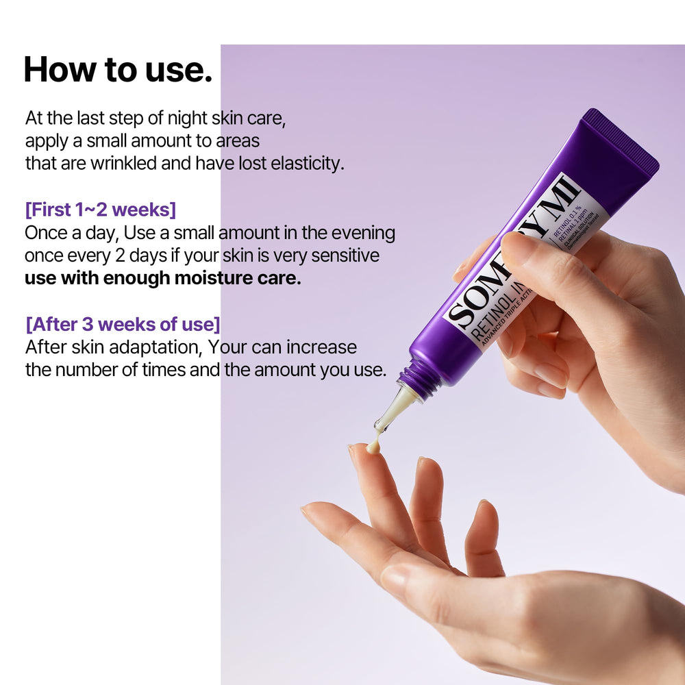 SOME BY MI Retinol Eye Cream close-up on application for under-eye hydration.