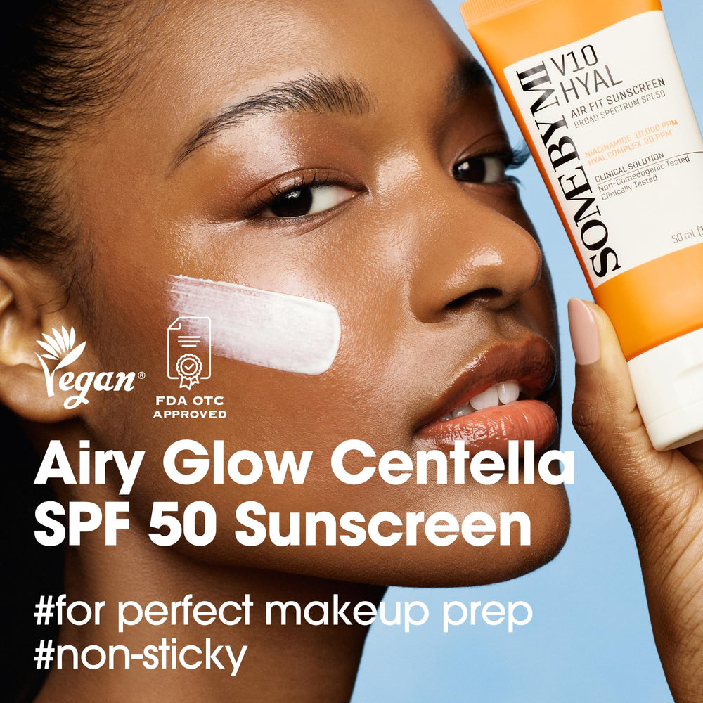 SOME BY MI V10 Hyal Air Fit Sunscreen SPF 50 label for outdoor protection
