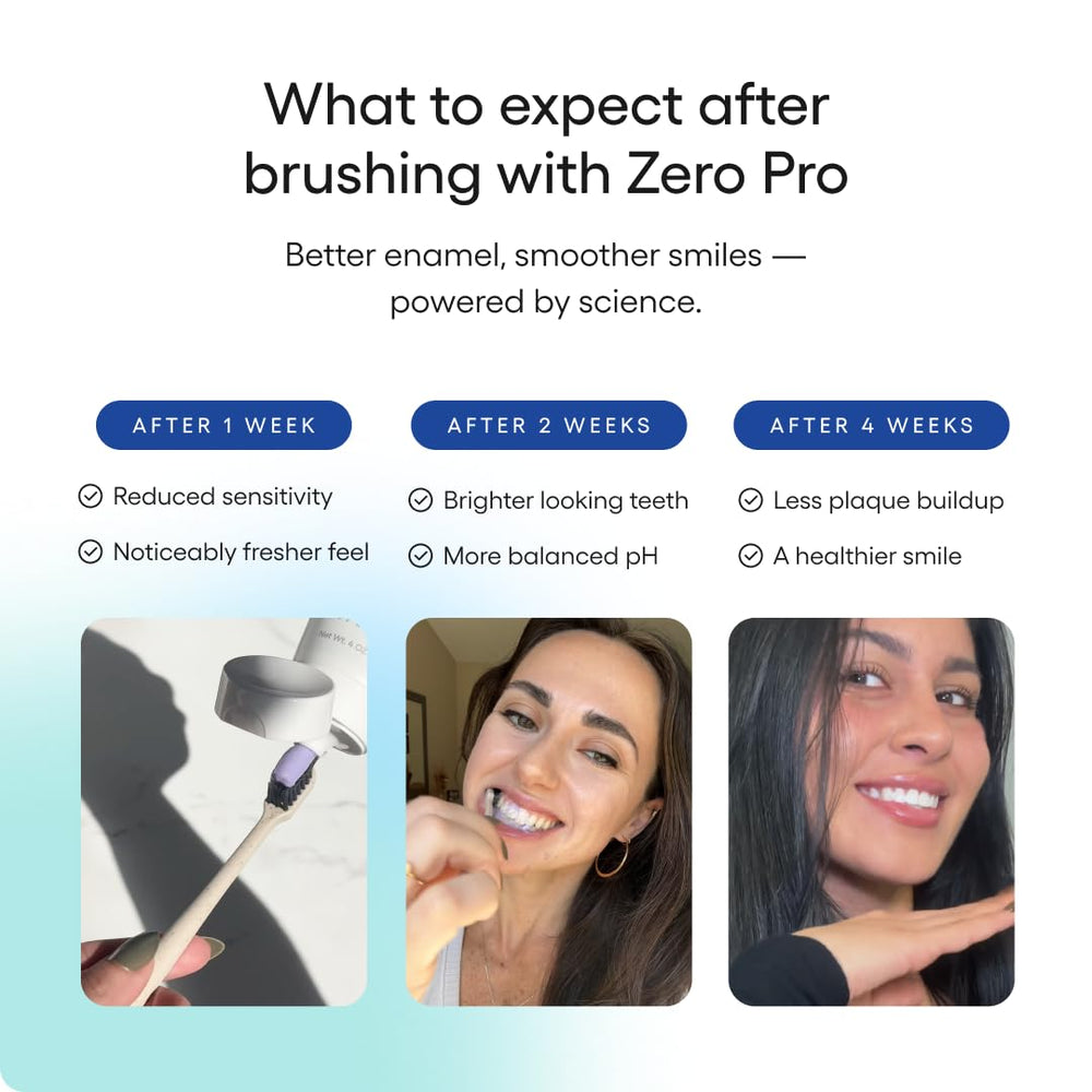 Something Nice Zero Pro toothpaste being used by a child for sensitive teeth.