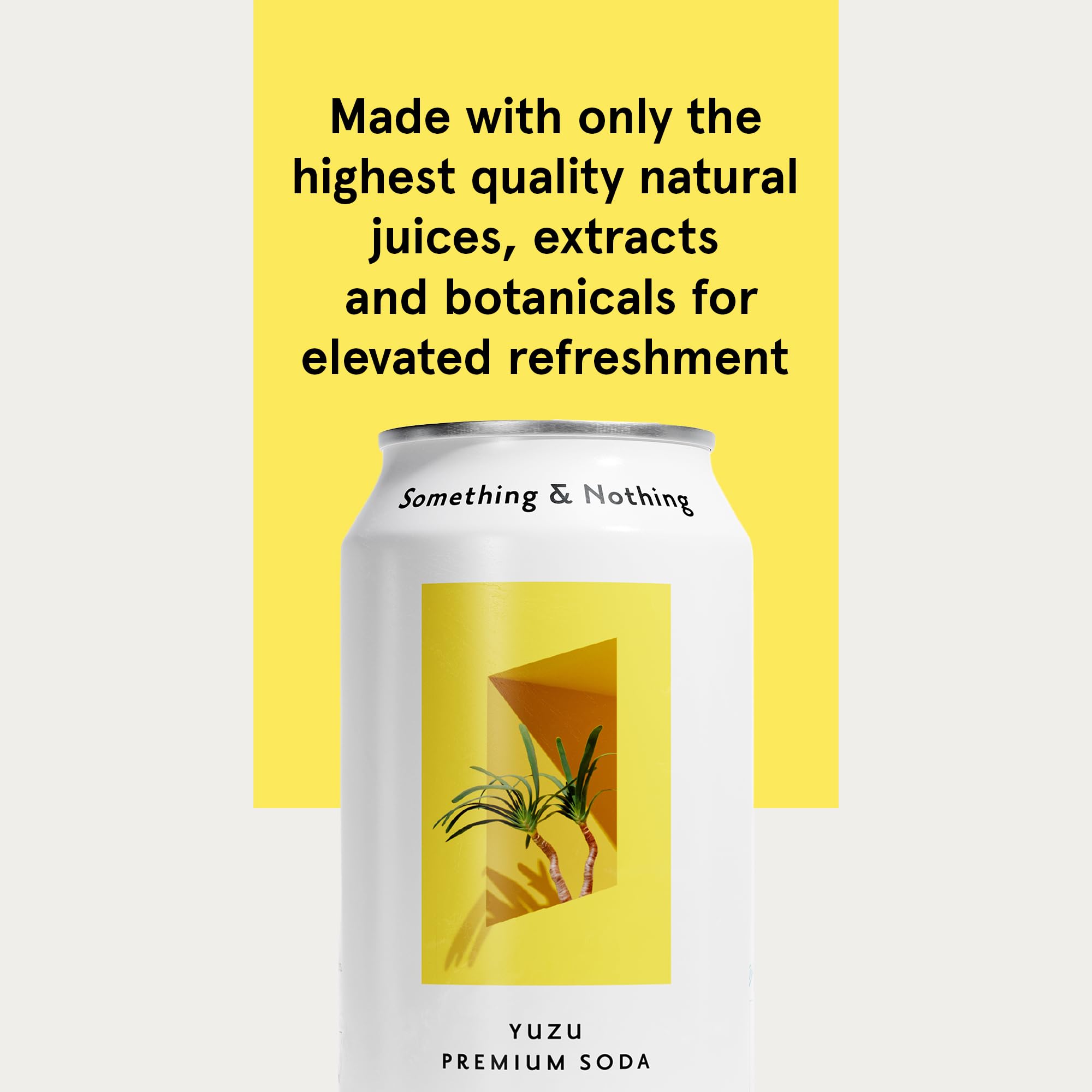 Something & Nothing Yuzu sparkling water bottle highlights natural ingredients for a vegan, low-cal option.