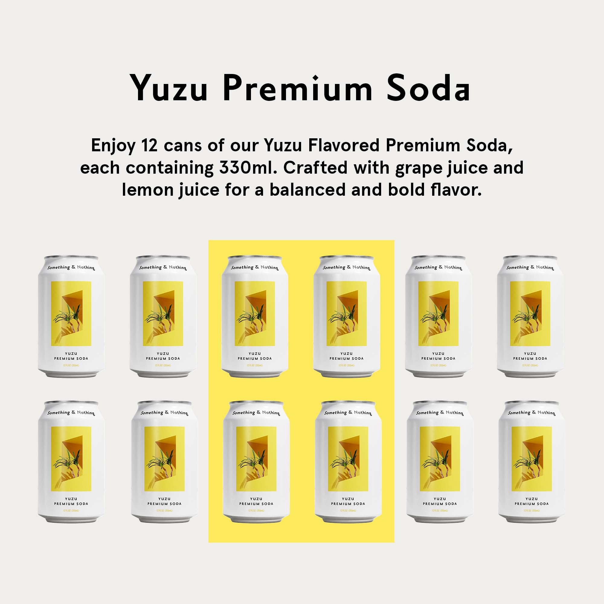 Something & Nothing Yuzu sparkling water bottle shows grape-and-lemon-juice balance for bold flavor.