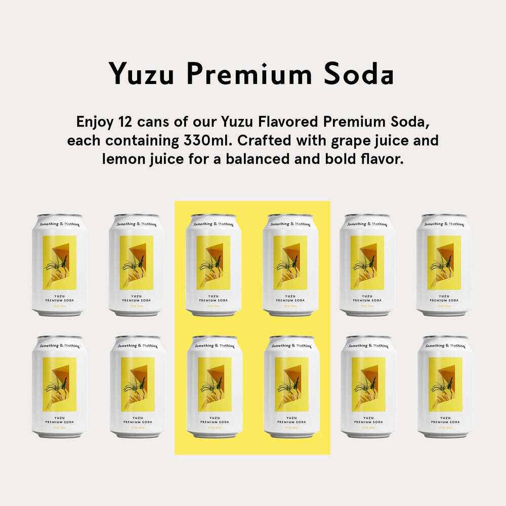 Something & Nothing Yuzu sparkling water bottle shows grape-and-lemon-juice balance for bold flavor.
