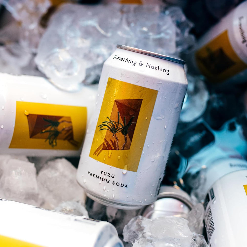 Something & Nothing Yuzu sparkling water pack keeps 12 cans ready for gatherings.