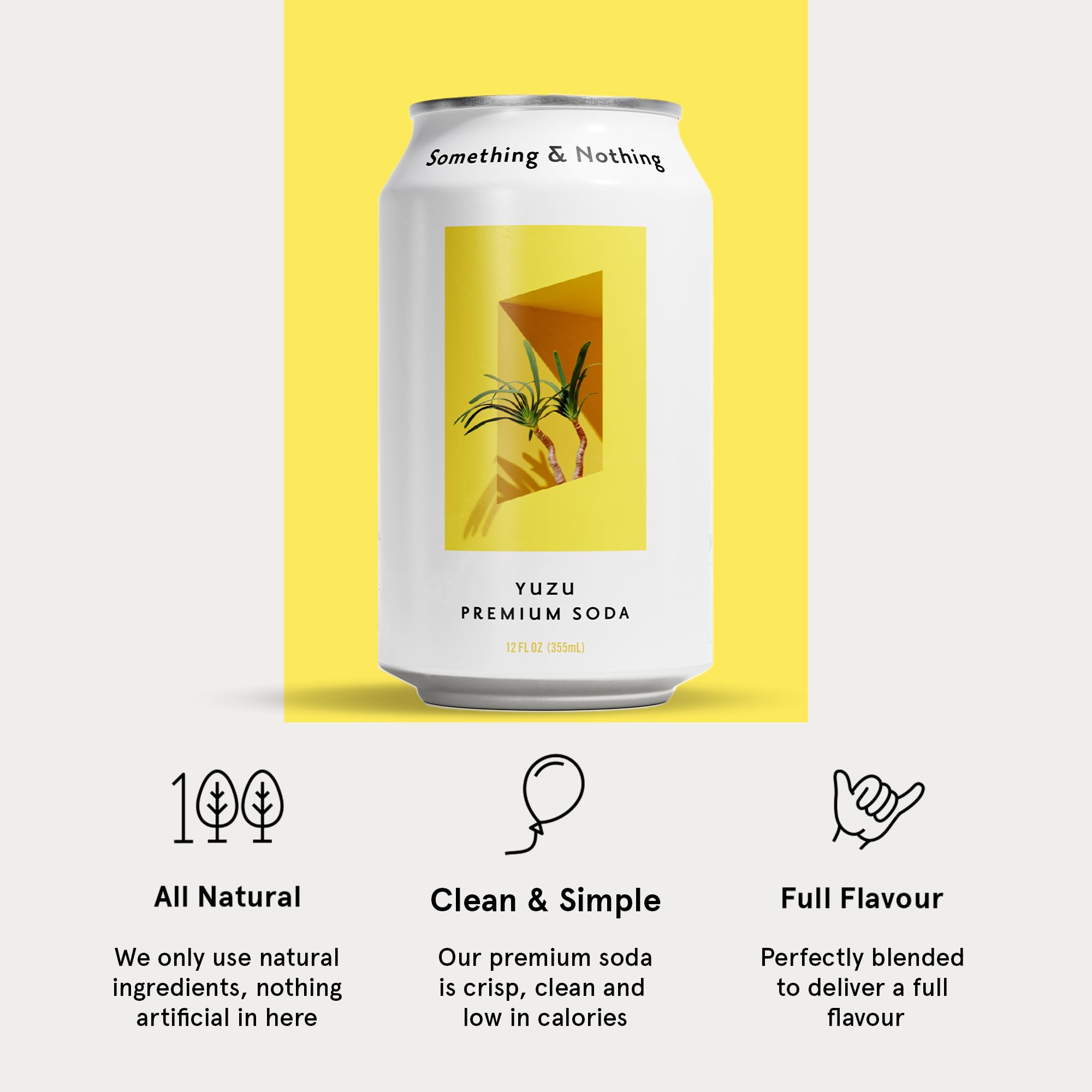 Something & Nothing Yuzu sparkling water can packaging is recyclable.