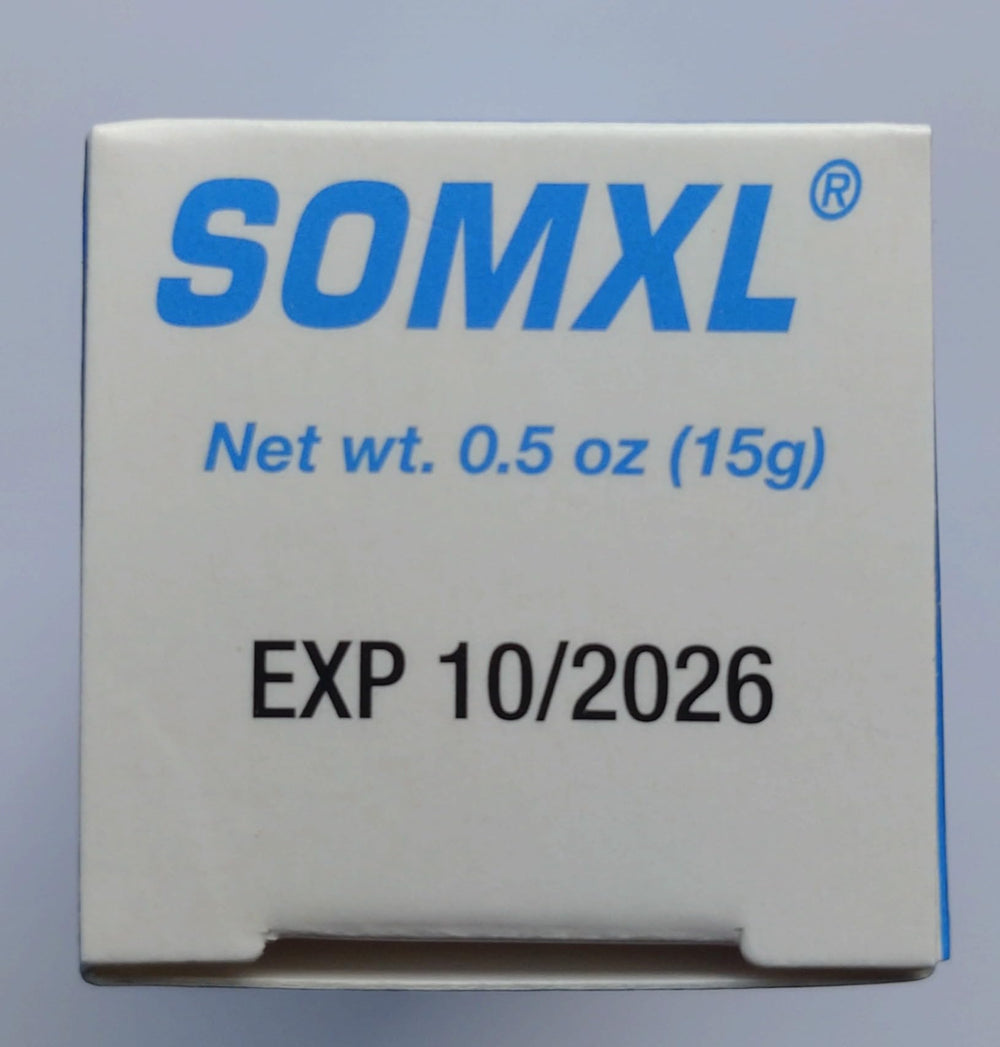 SOMXL clinical-strength cream communicates maximum potency for wart care.