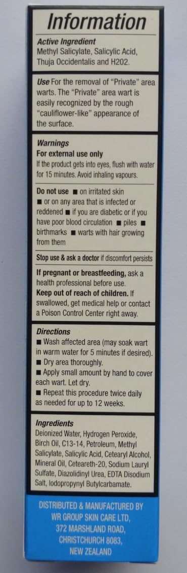 SOMXL label highlights fast-acting wart removal for sensitive areas.