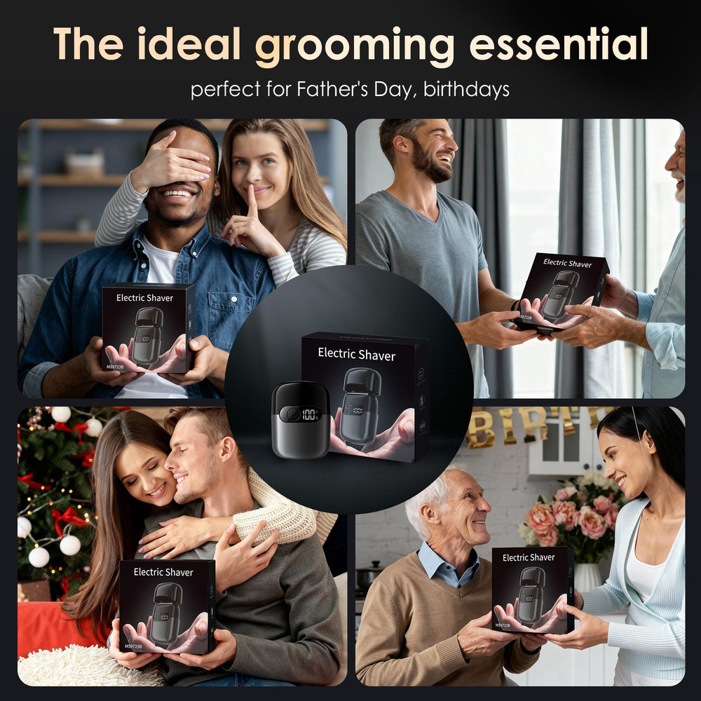 Compact travel shaver fits neatly in a pocket or bag