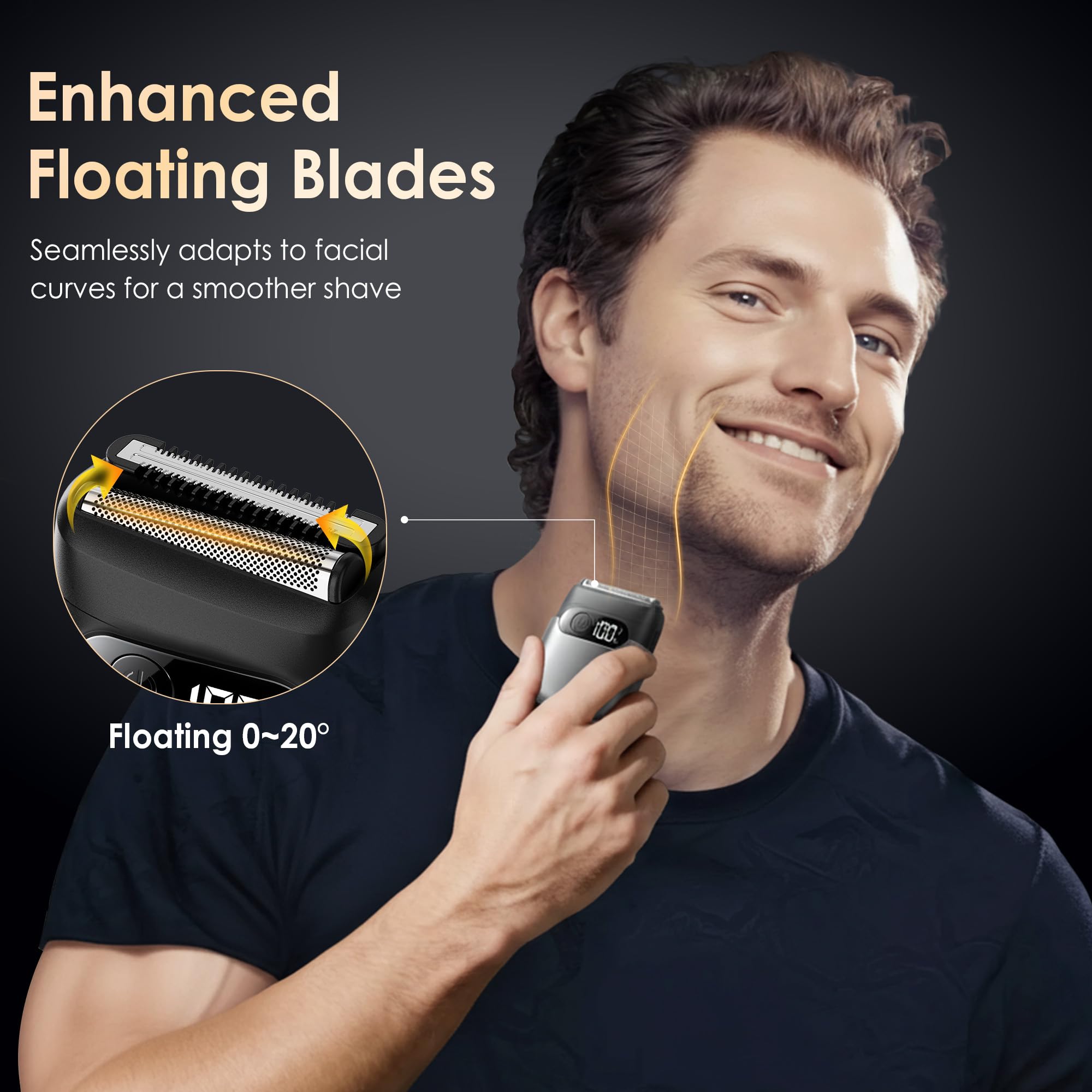 Sonatraxs foil shaver and trimmer system contours to facial curves for comfortable use