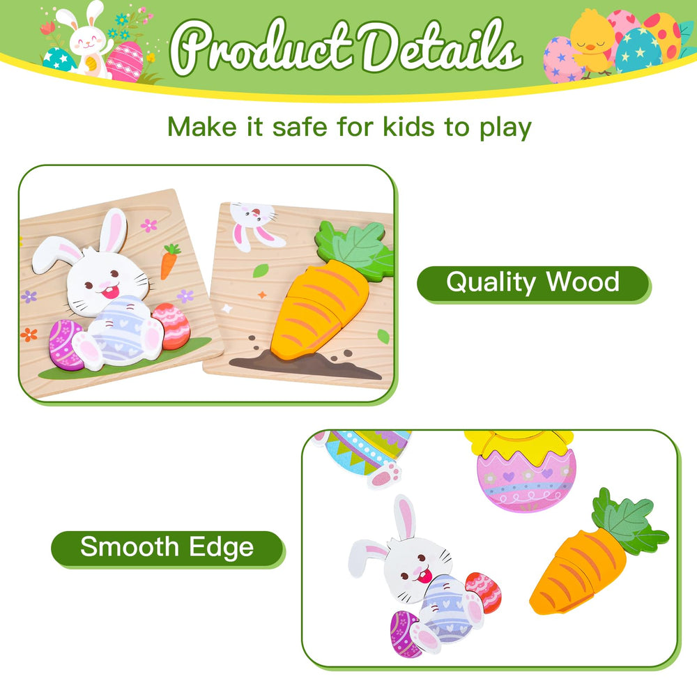 Sondatery wooden Easter bunny puzzle captures kids imagination for classroom fun