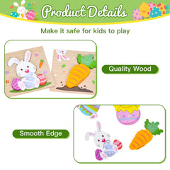 Sondatery wooden Easter bunny puzzle captures kids imagination for classroom fun