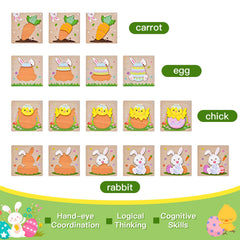 Sondatery wooden Easter carrot puzzle supports hand-eye coordination during play