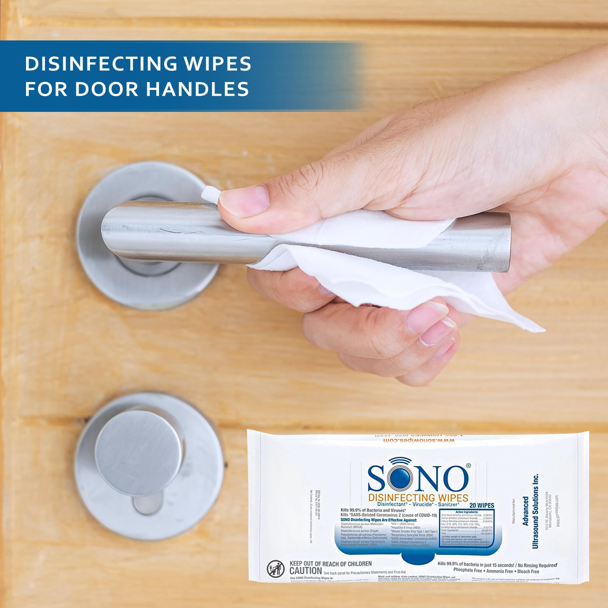 SONO medical-grade wipes meet strict standards for reliable sanitation.