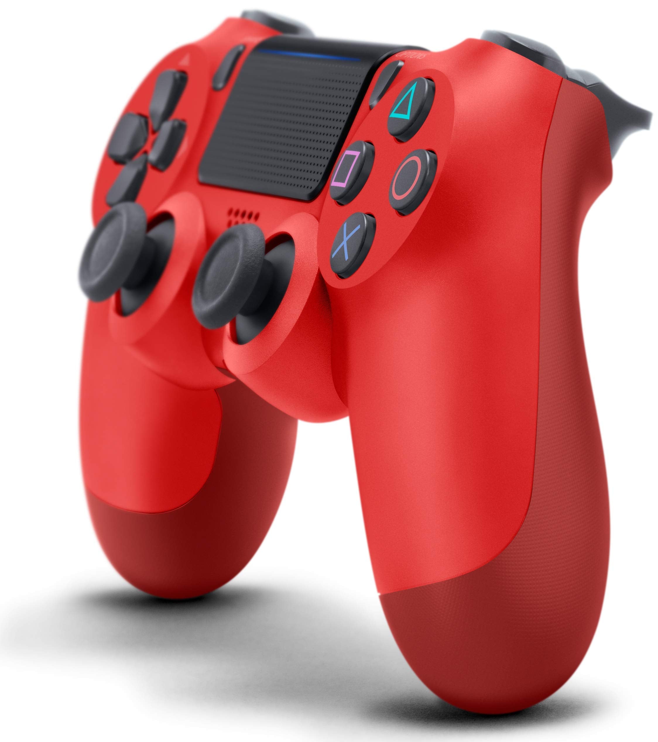 Sony DualShock 4 Magma Red, front view enhances comfortable PS4 gameplay