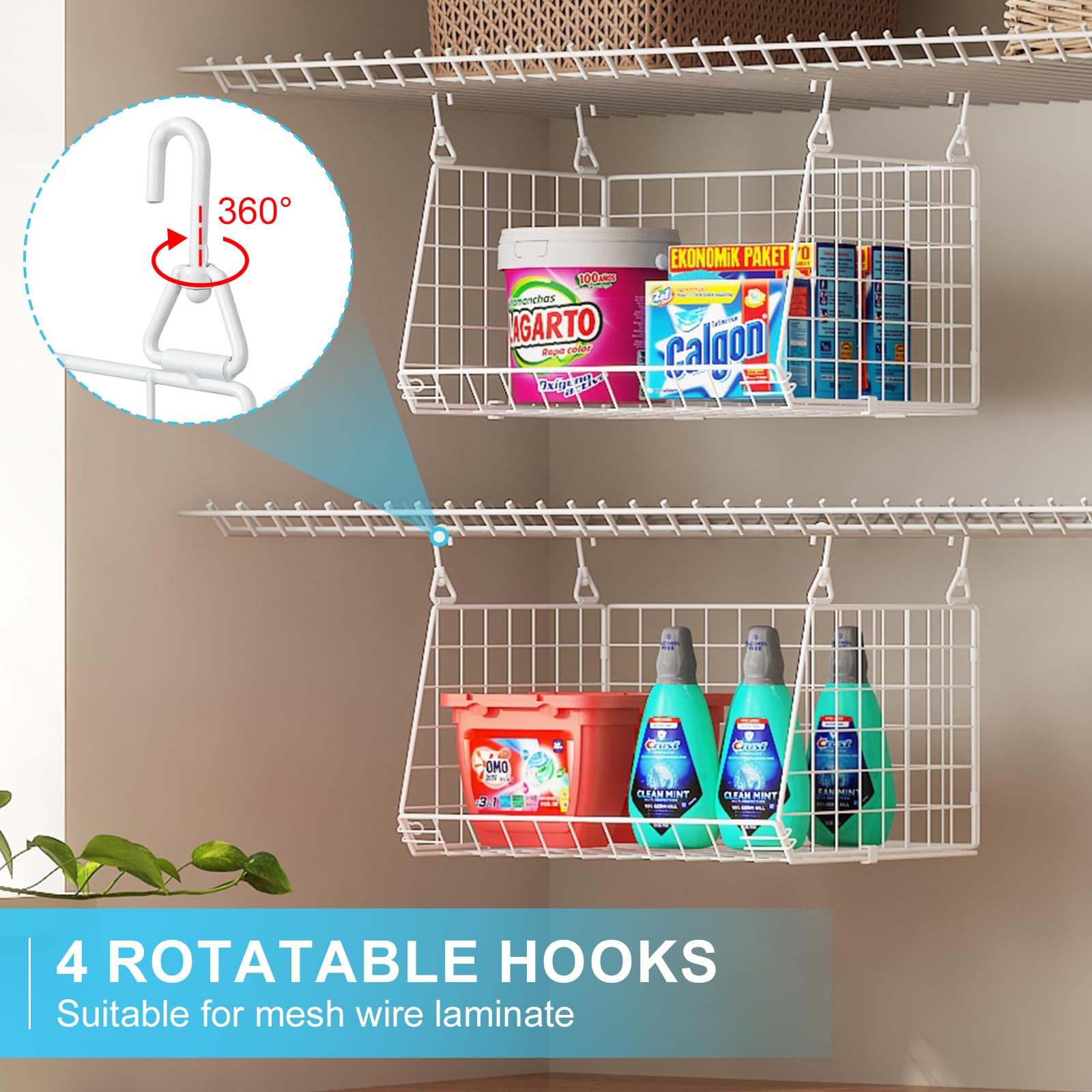 Sonyabecca foldable wire shelf organizer keeps laundry tidy and accessible.