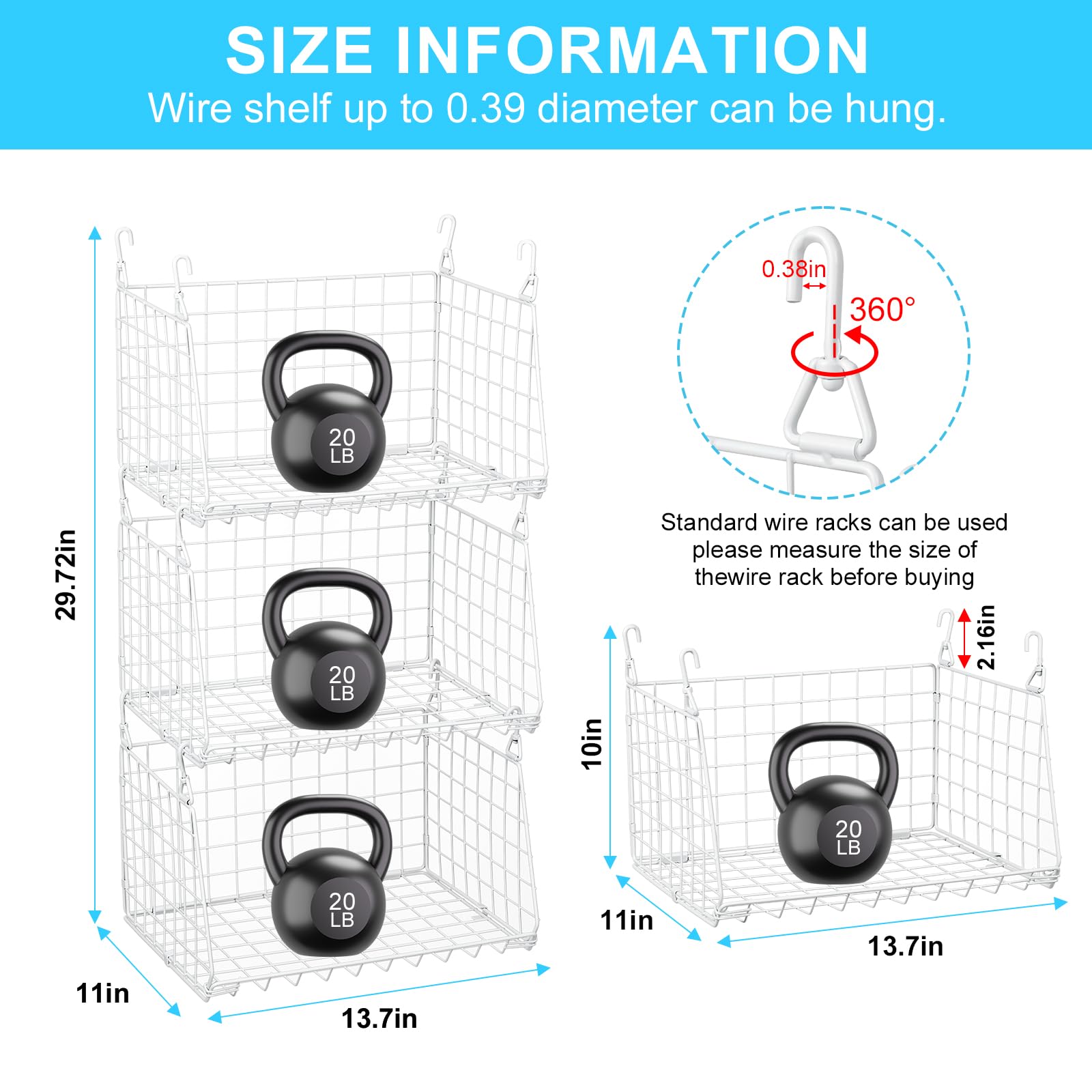 Sonyabecca Multi-purpose wire basket holds detergents and small items securely.