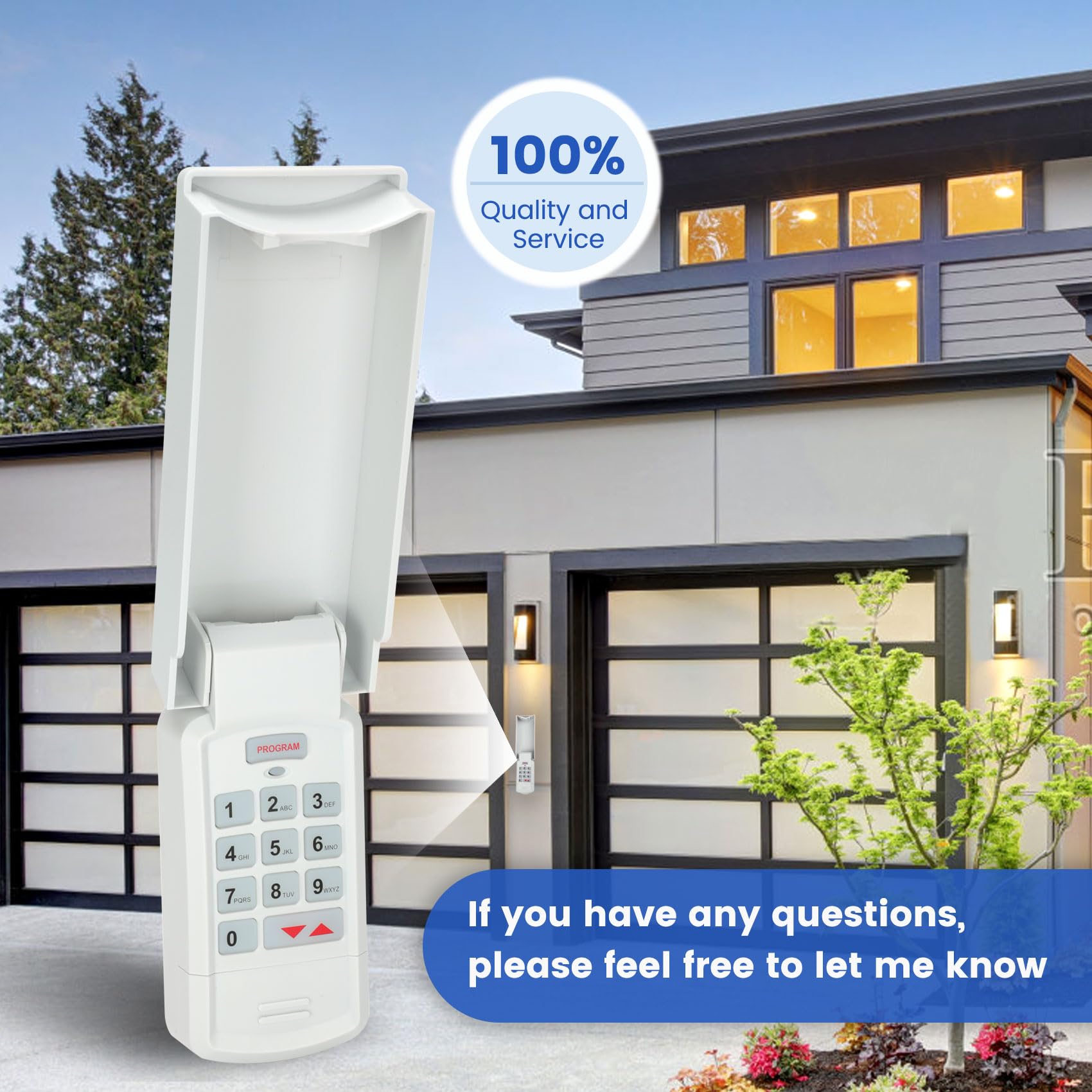 Soobool GK-R keypad in use with Genie opener for quick entry