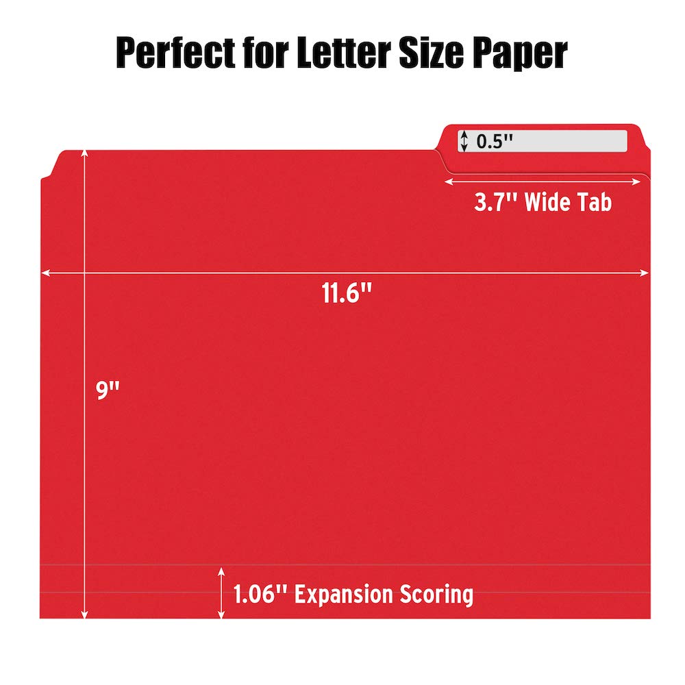 Sooez folders sized 11.6 by 9 inches for letter documents