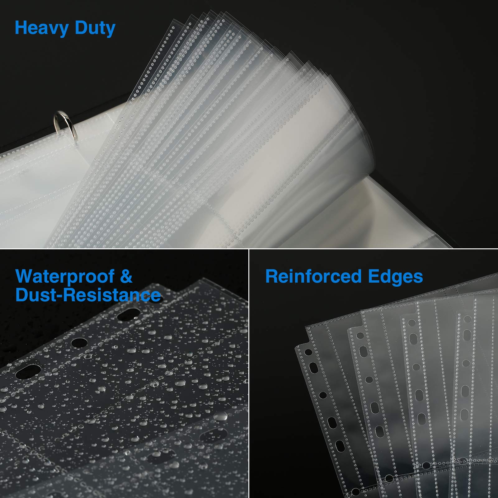 Sooez 11-hole punched sheets for various binders.
