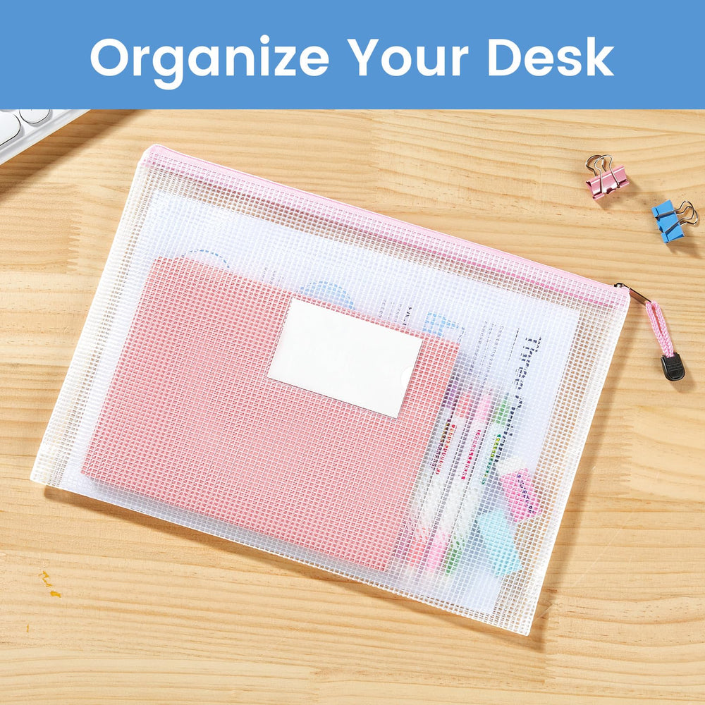 Sooez A4 letter-size document bags organize paperwork at school or office.