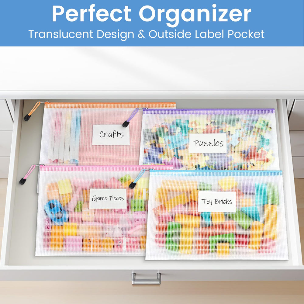 Sooez board game storage pouch keeps games neatly arranged for play.