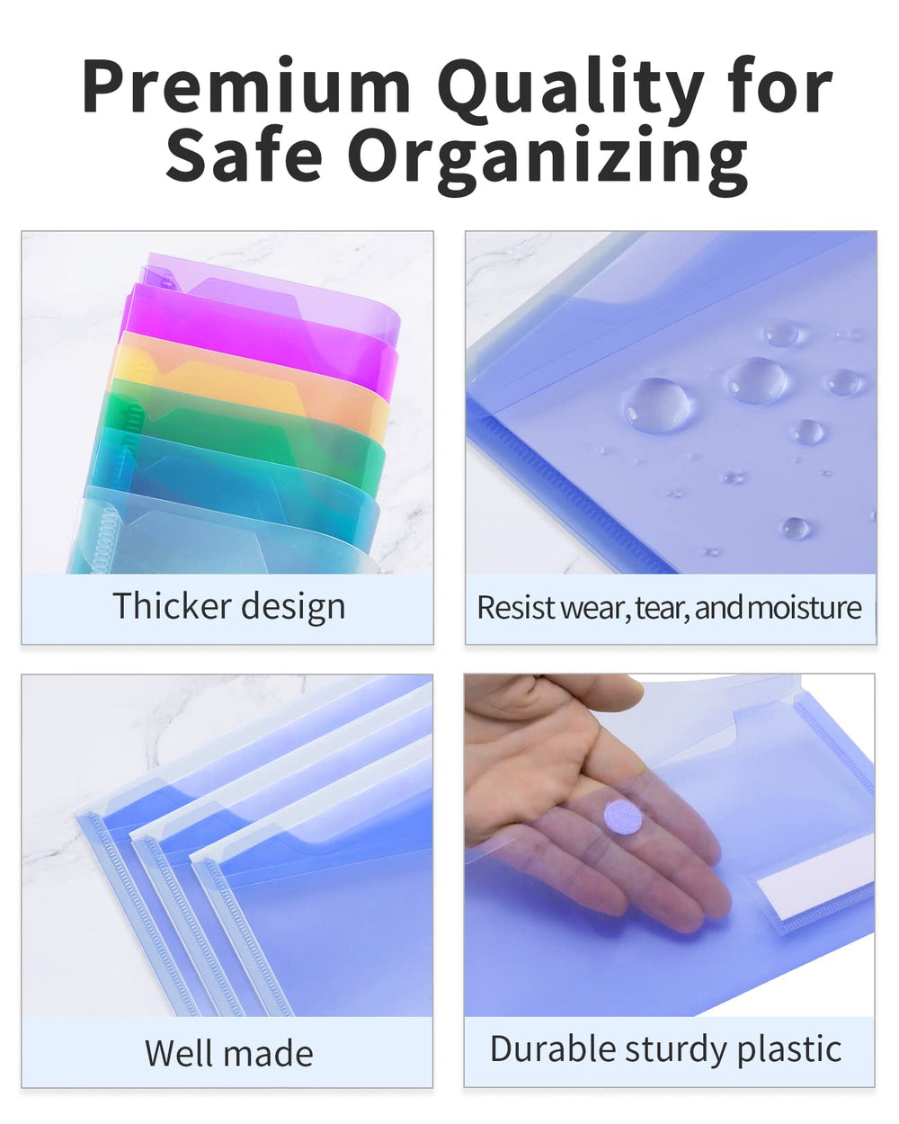 Sooez clear poly envelopes with label pocket help sort documents easily.
