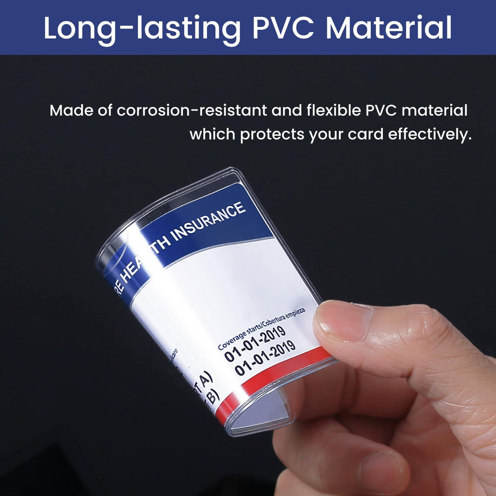 Sooez clear PVC sleeve shows transparent wear protection and quick card visibility