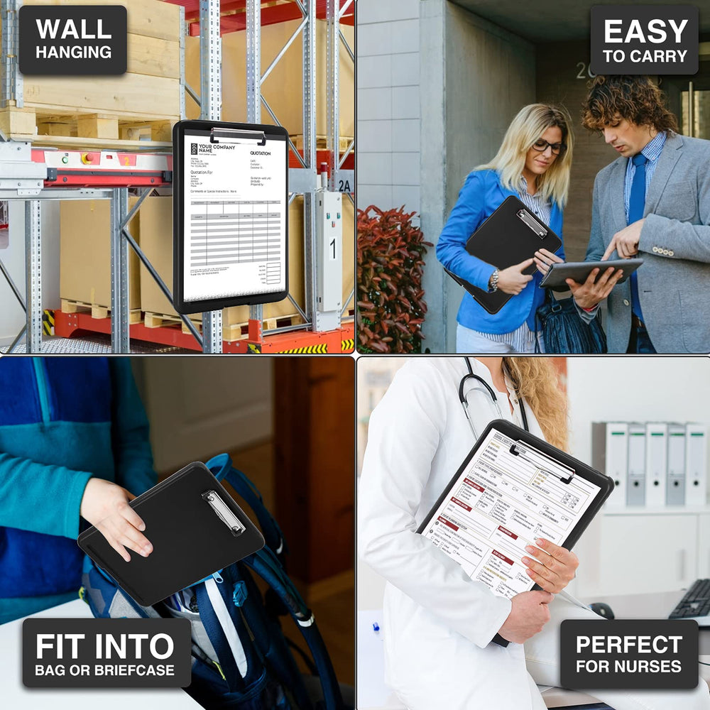 Sooez clipboard all-in-one portable design fits in a bag.