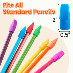 Sooez colorful pencil top erasers on pencils brighten writing.