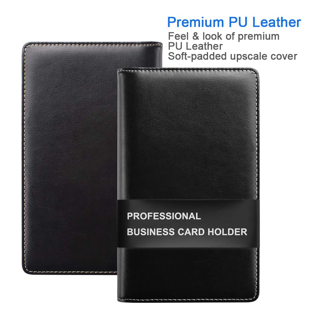 Sooez leather card book open view shows quick access to cards