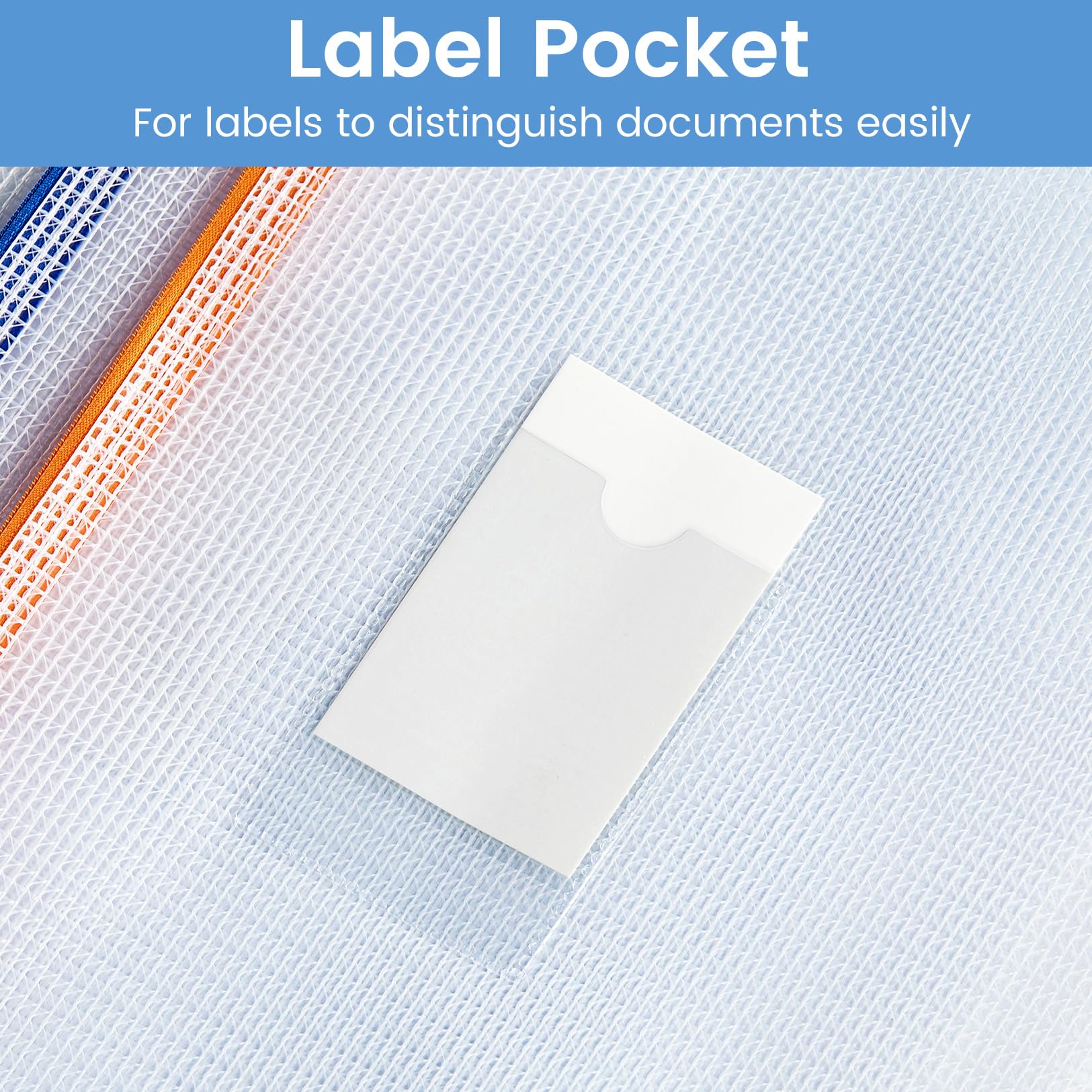 Sooez mesh pouch transparent see-through design helps identify contents quickly.