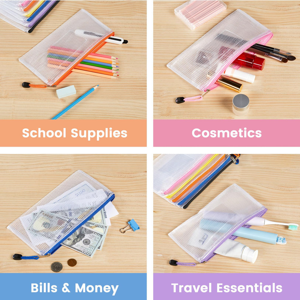 Sooez travel-ready pouches suit cosmetics, toys, and small items