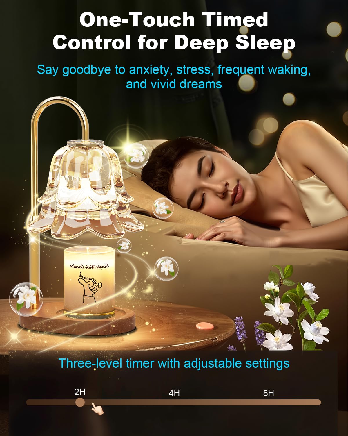SooFoo candle warmer lamp with dimmer control for adjustable fragrance intensity.